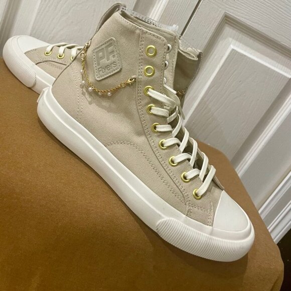 PF FLYERS EMBELLISHED  GOLDEN AGE COLLECTION  HIGH TOP CANVAS Sz woman 8.5 men 7 - Picture 6 of 15